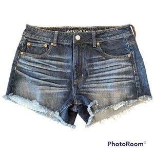 American Eagle HI-RISE FESTIVAL Cut Off Jean Shorts Size 14